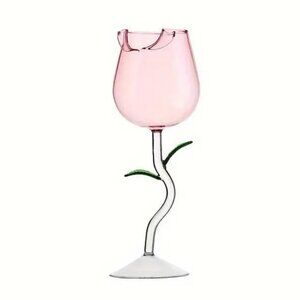 Lot Of 2 Pink Rose Beautiful Glasses